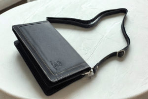 Classic Black Genuine Leather Crossbody Bag Black genuine leather crossbody bag with adjustable strap – Scents n Leather