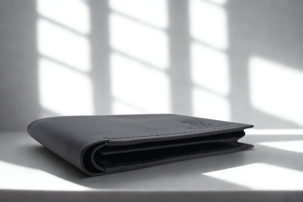 Classic Black Genuine Leather Bi-fold Wallet for Men