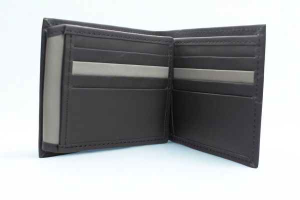 Classic Black Genuine Leather Bi-fold Wallet for Men