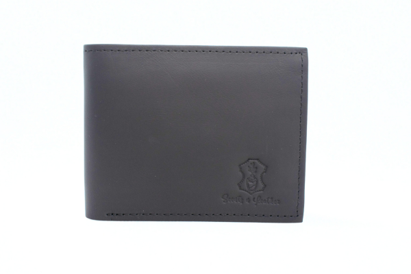 Classic Black Genuine Leather Bi-fold Wallet for Men