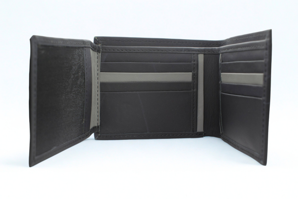 Classic Black Genuine Leather Bi-fold Wallet for Men