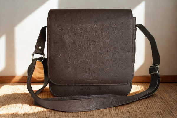 Urban Nomad Messenger – Handmade Dark Brown Leather Bag for Women