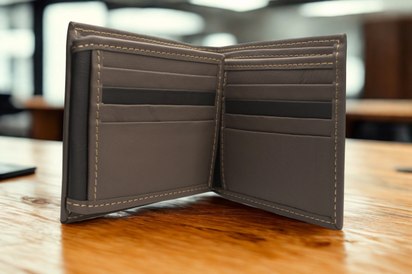 Smoked Coffee Genuine Leather Bi-Fold Wallet for Men