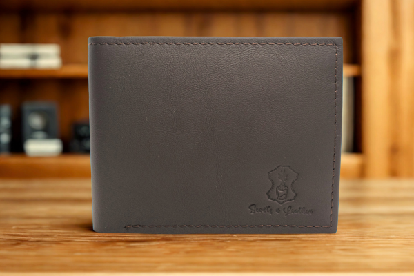 Smoked Coffee Genuine Leather Bi-Fold Wallet for Men